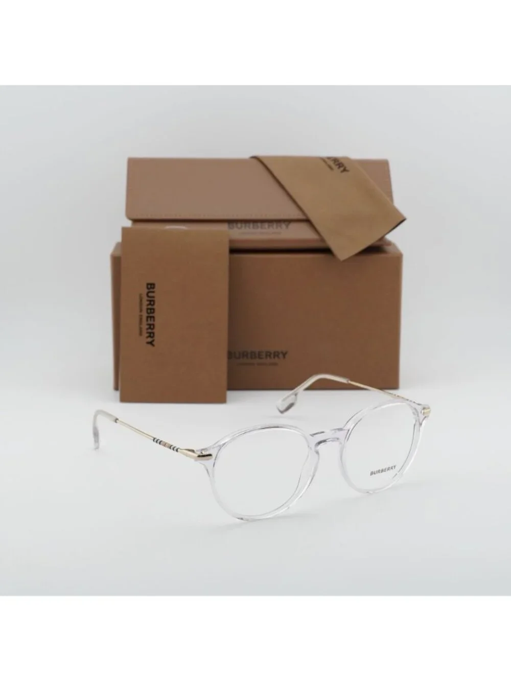 Burberry BE2365 3024 Eyeglasses Transparent 51mm Round Frame
